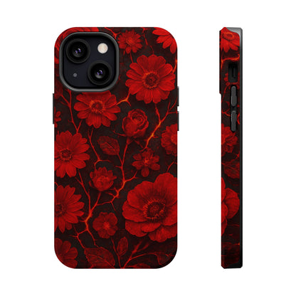 Melted Lava Dark Red Floral iPhone Case — MagSafe Compatible  Shamo's iPhone 13 Mini / Matte