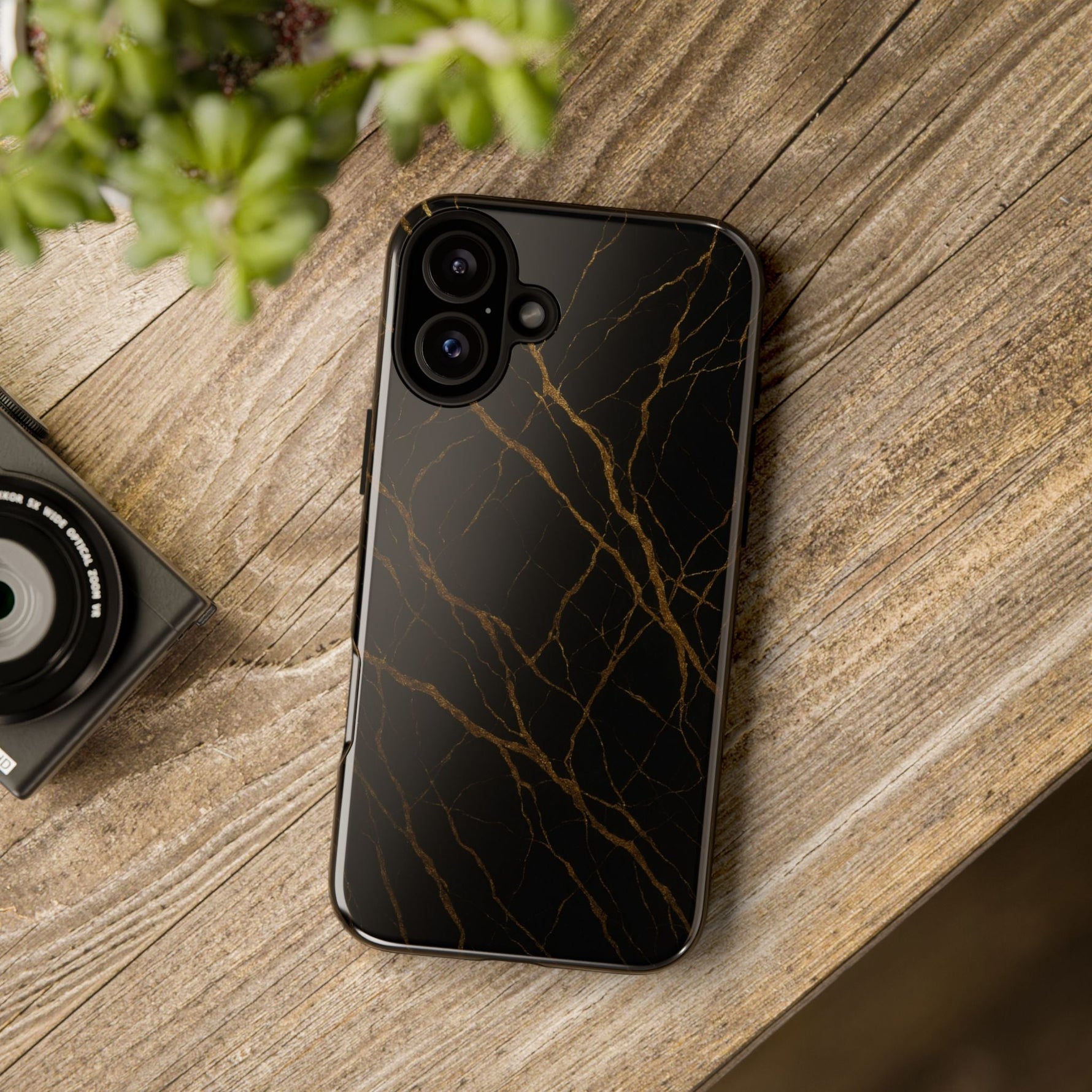 Black Marble Tough iPhone Case  Shamo's