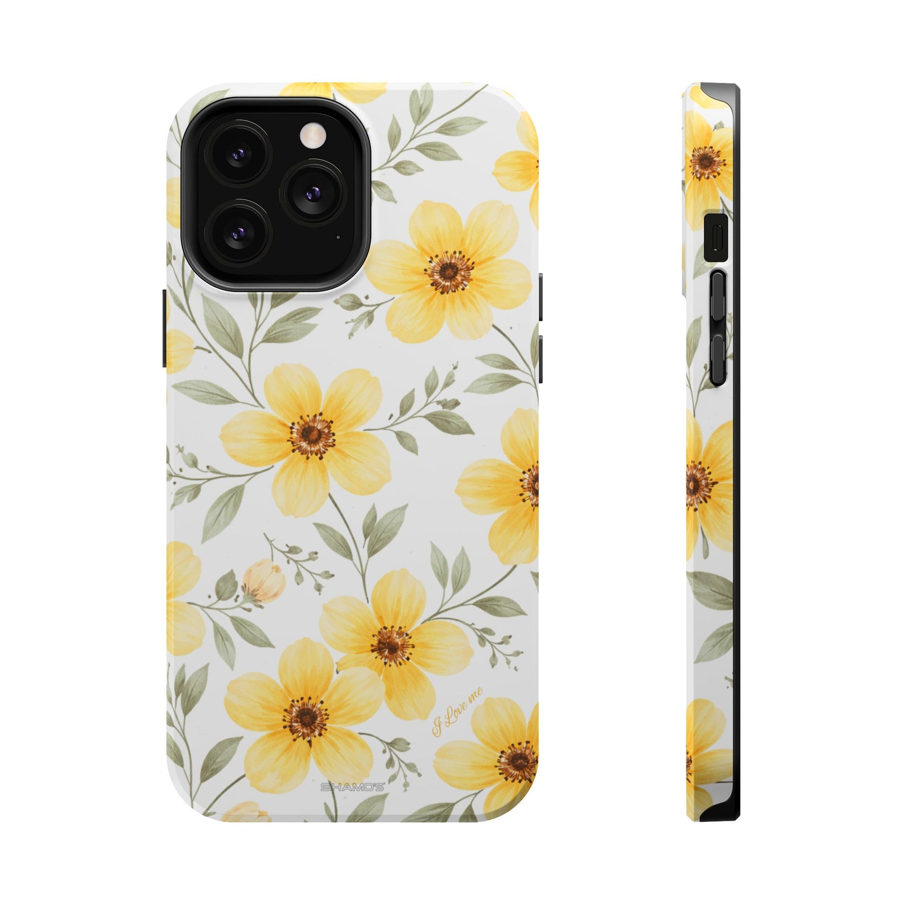 Yellow Flowers Summer Floral Magnetic Impact-Resistant iPhone Case with MagSafe Compatibility - iPhone 13 Pro Max / Glossy - Shamo's