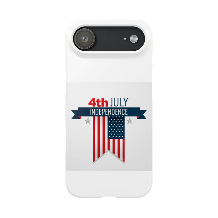 Slim Phone Cases with 4th of July writing for iPhone 17 and more