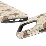 Wild Mustangs – Western Horse Pattern MagSafe Phone Case, glossy square triple-camera Pro model, port openings and edge details