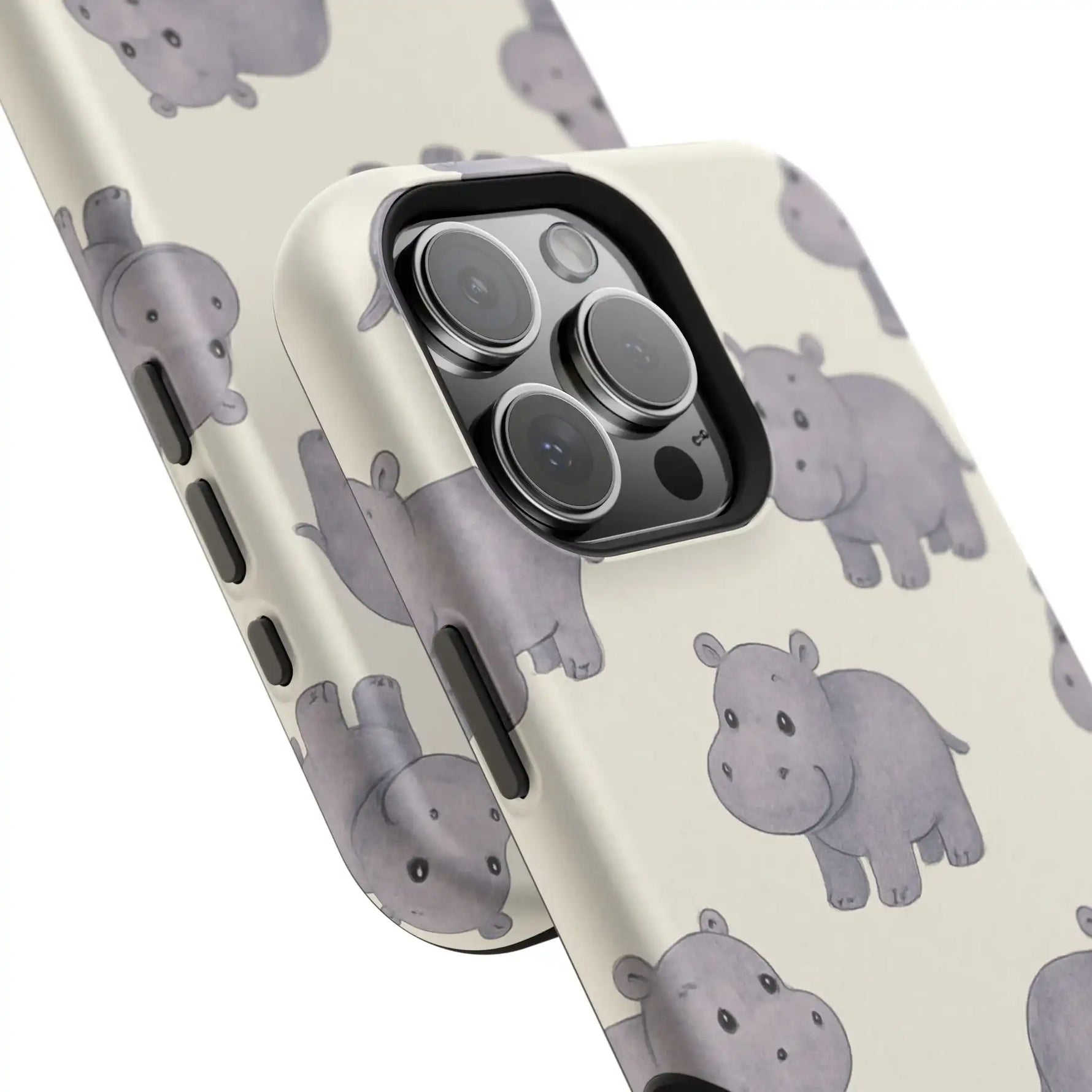 Cute Tiny Hippo Magnetic Impact-Resistant Phone Case
