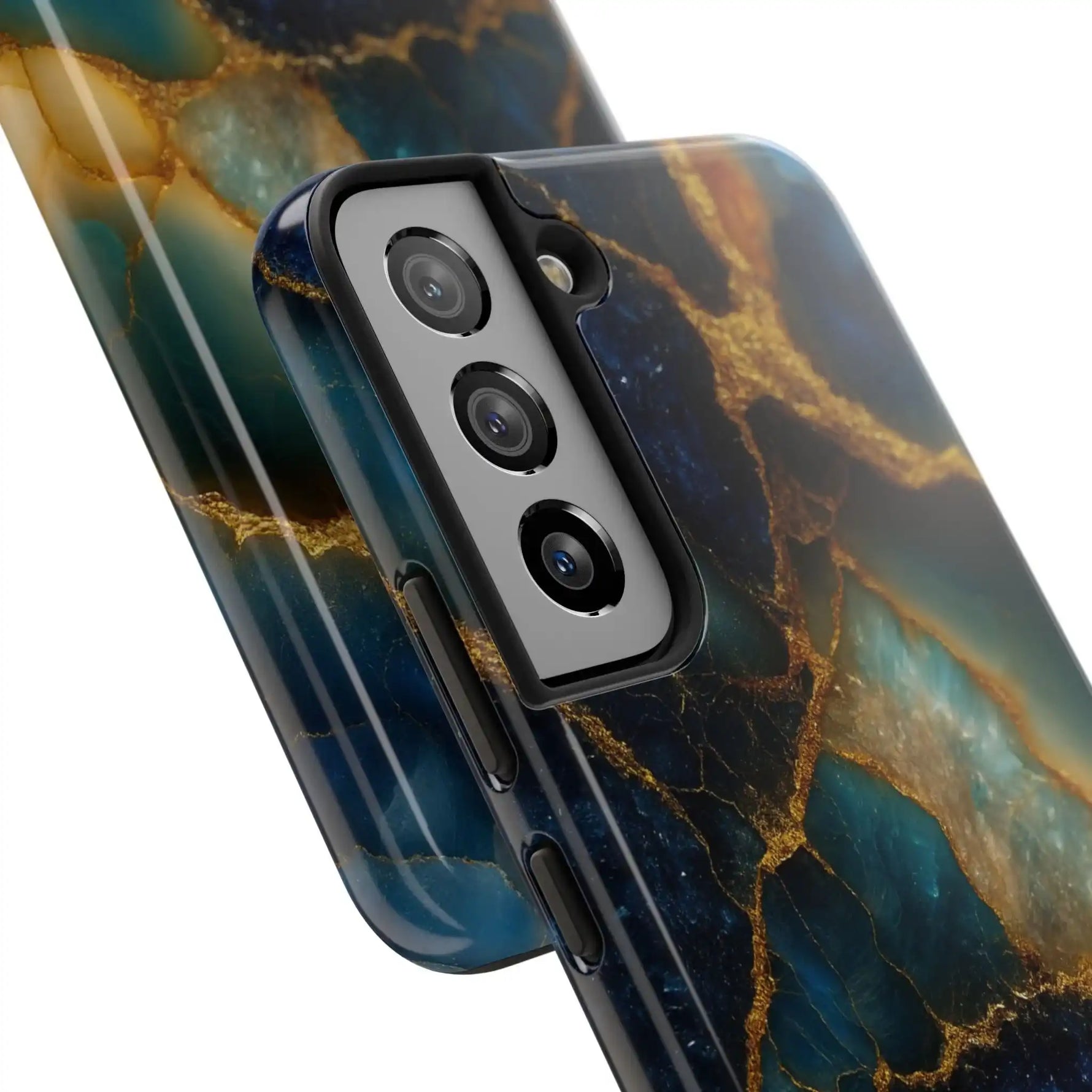 Blue Gold Agate Tough Phone Case Marble Stone Design  Shamo's