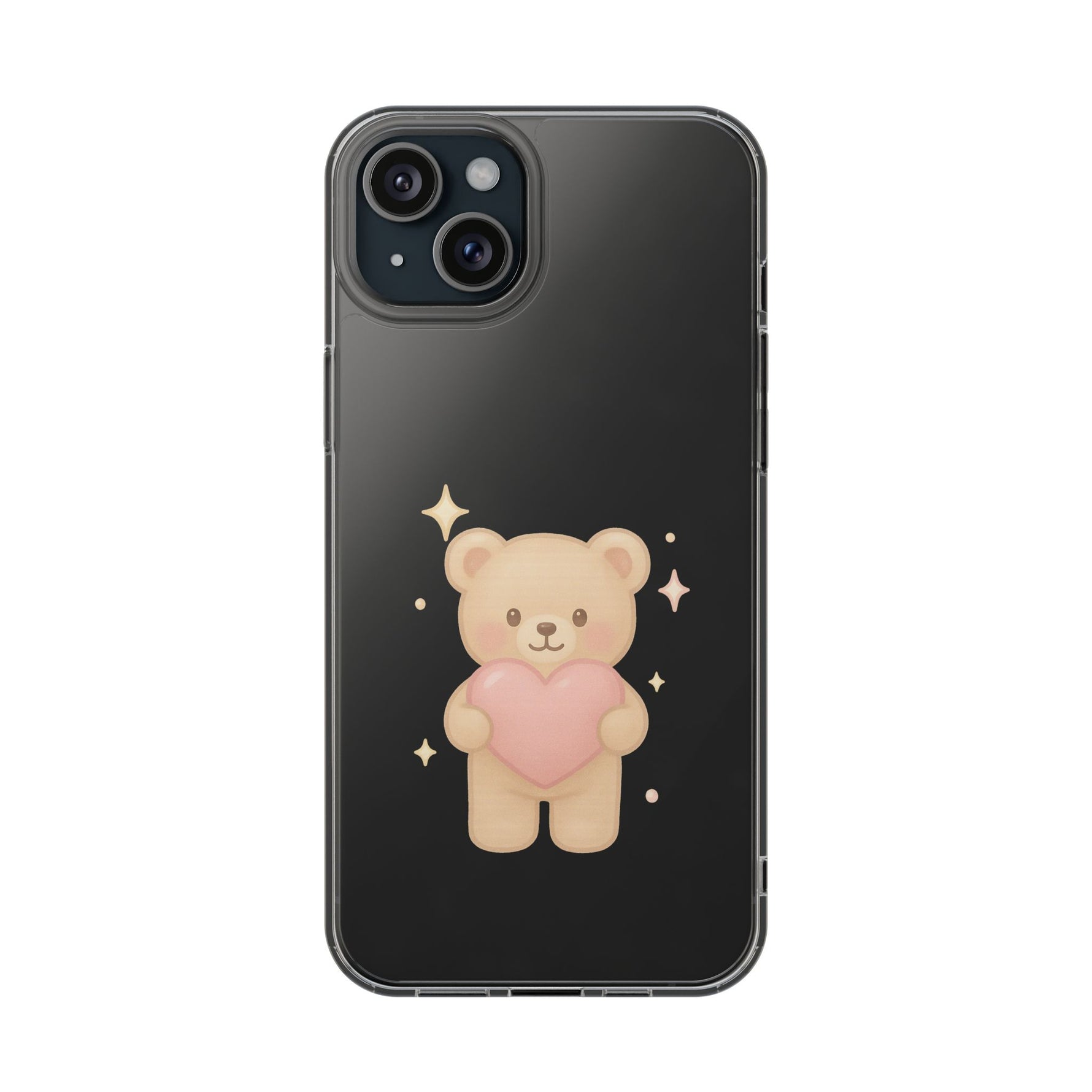 Romantic Teddy Bear Impact-Resistant iPhone Case with Heart Design - Shamo's