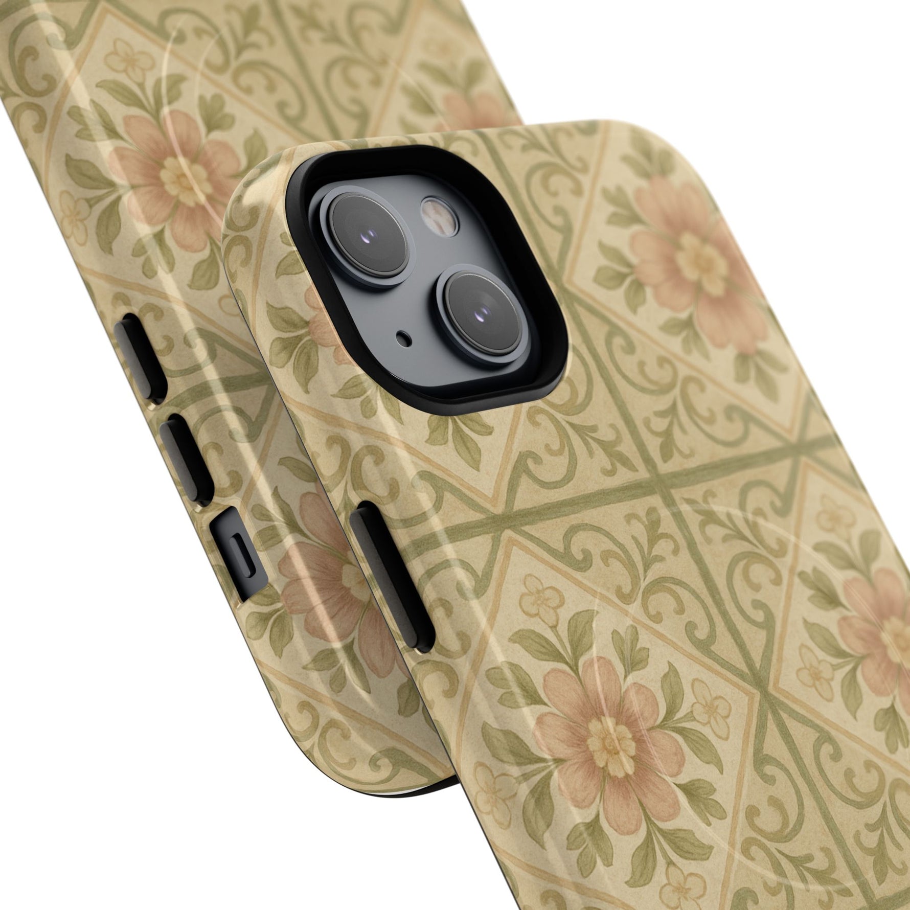 Vintage Rustic Foral Tiles iPhone Case | MagSafe - Shamo's