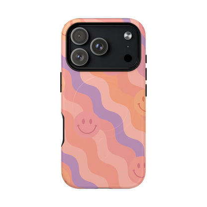 Groovy Smiley Faces Retro iPhone Case | MagSafe