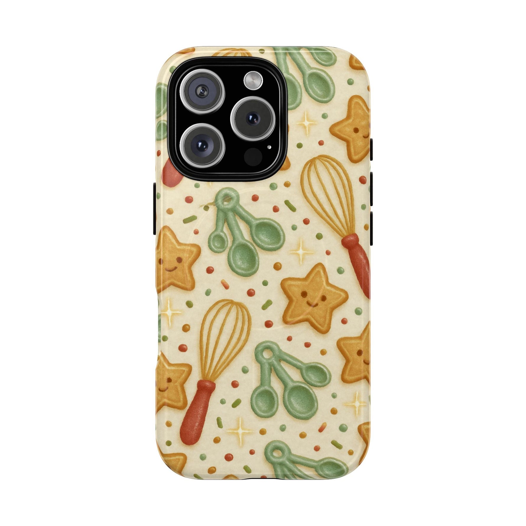 Baking Holiday iPhone Case — Cute Whisk & Cookie Pattern | compatible with MagSafe  Shamo's iPhone 16 Pro / Glossy