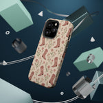 Floral Boots MagSafe Phone Case, glossy square triple-camera Pro model, rear view with magnetic accessories