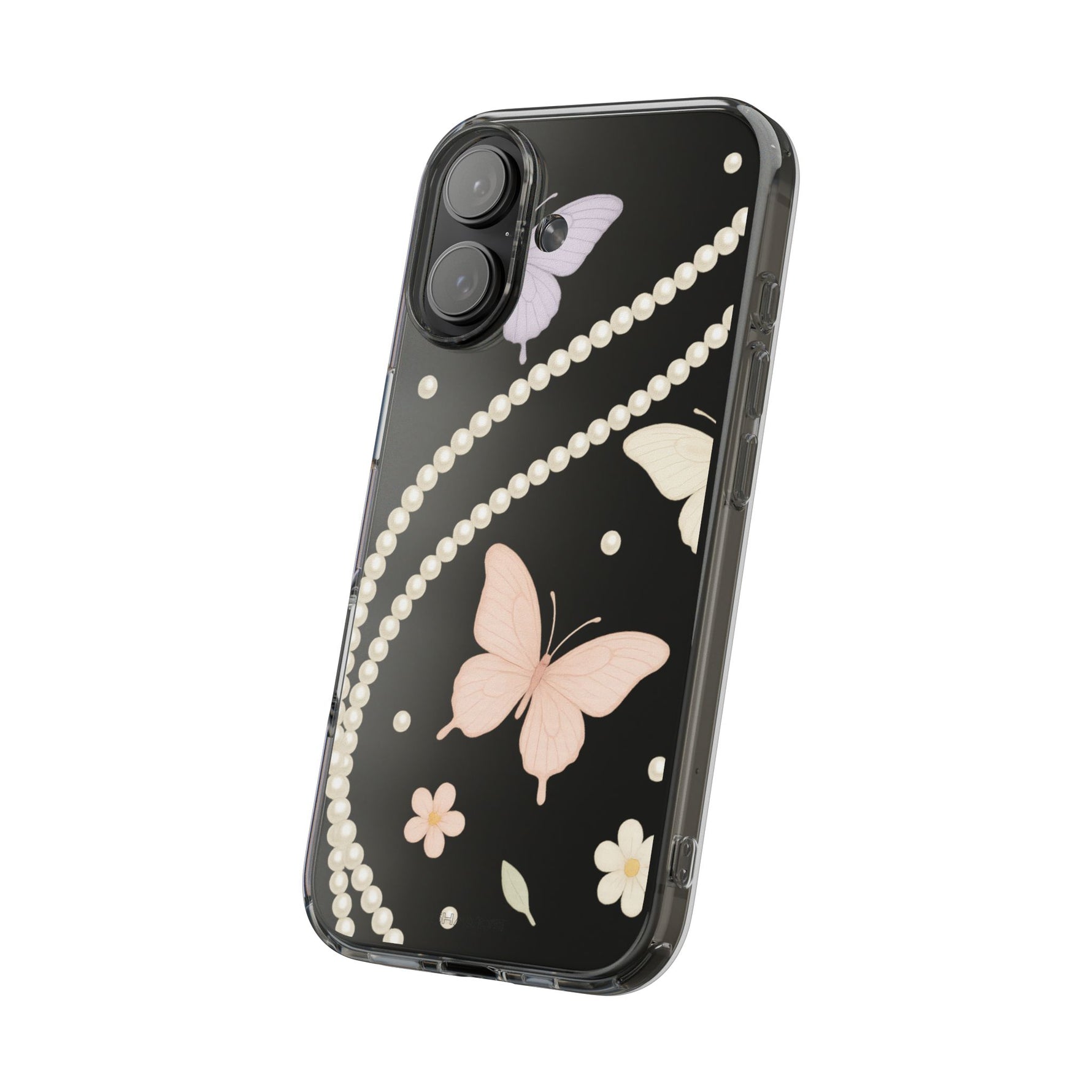 Butterfly Pearl Impact-Resistant Clear iPhone Case - iPhone 17 / Without gift packaging - Shamo's