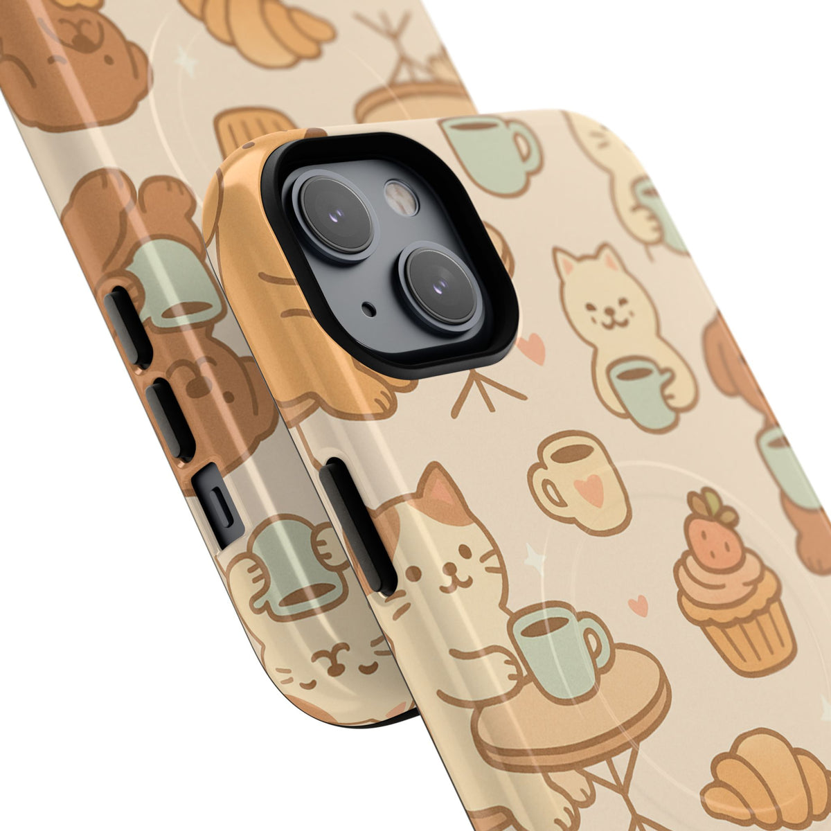Funda para teléfono con diseño de gatos y perros y MagSafe