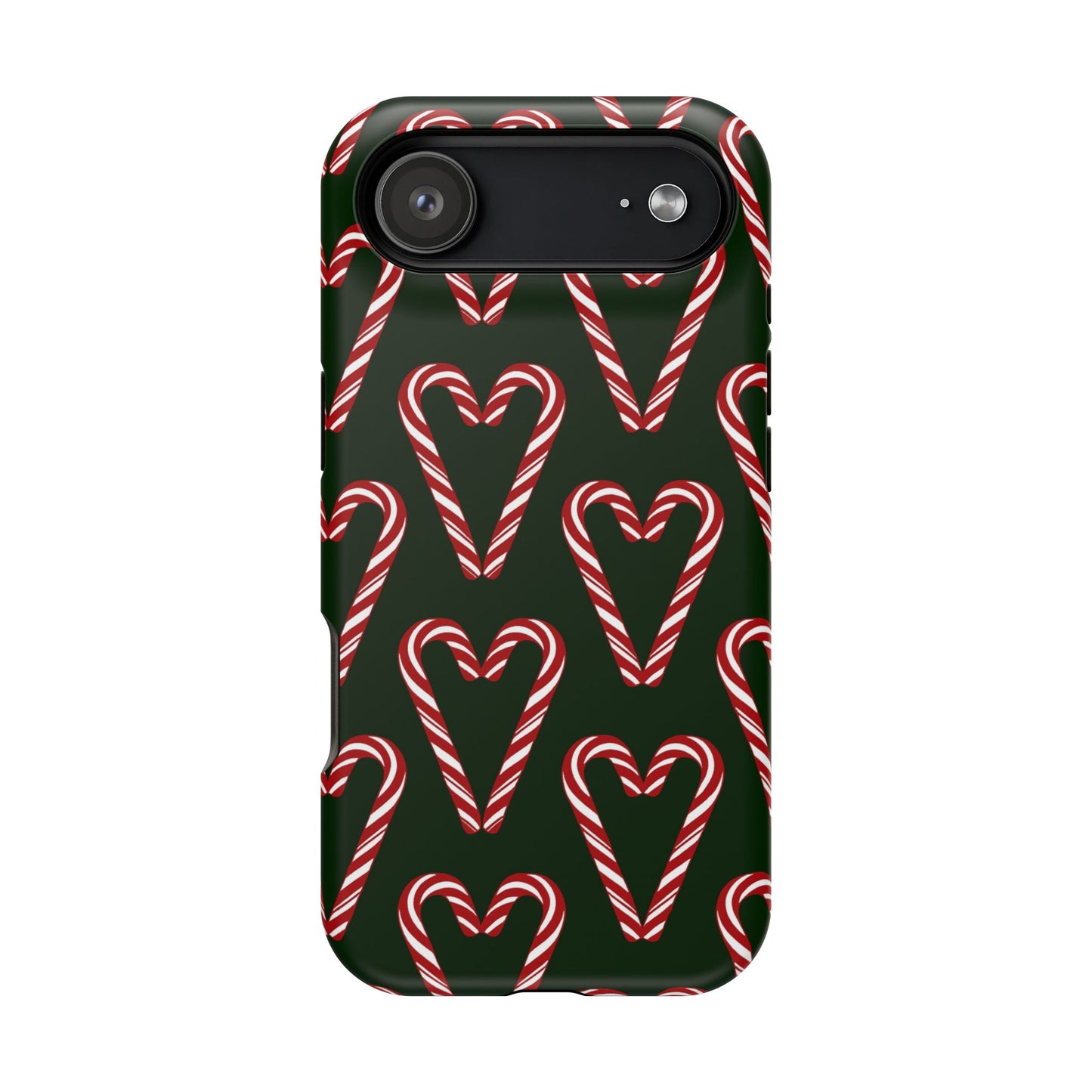 Candy Cane Heart MagSafe Impact-Resistant iPhone Case