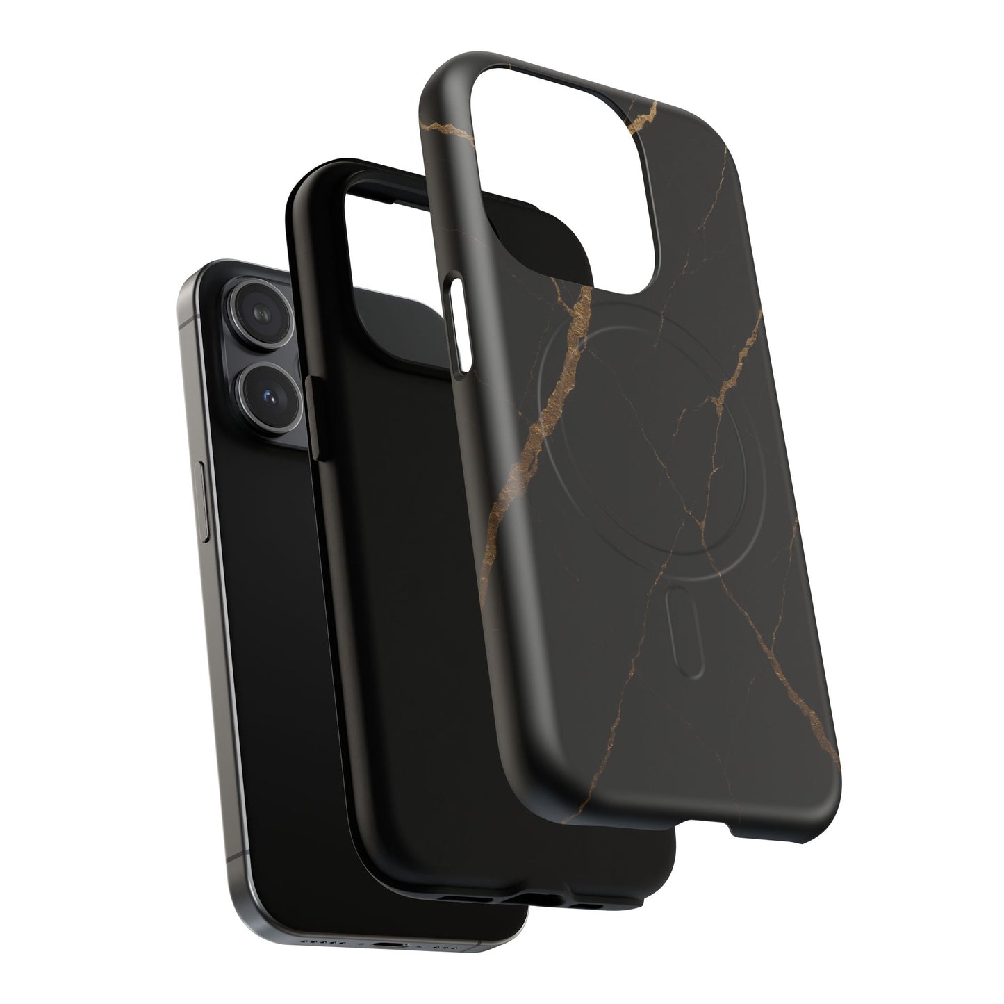 Black & Gold Marble iPhone Case with MagSafe - Shamo's
