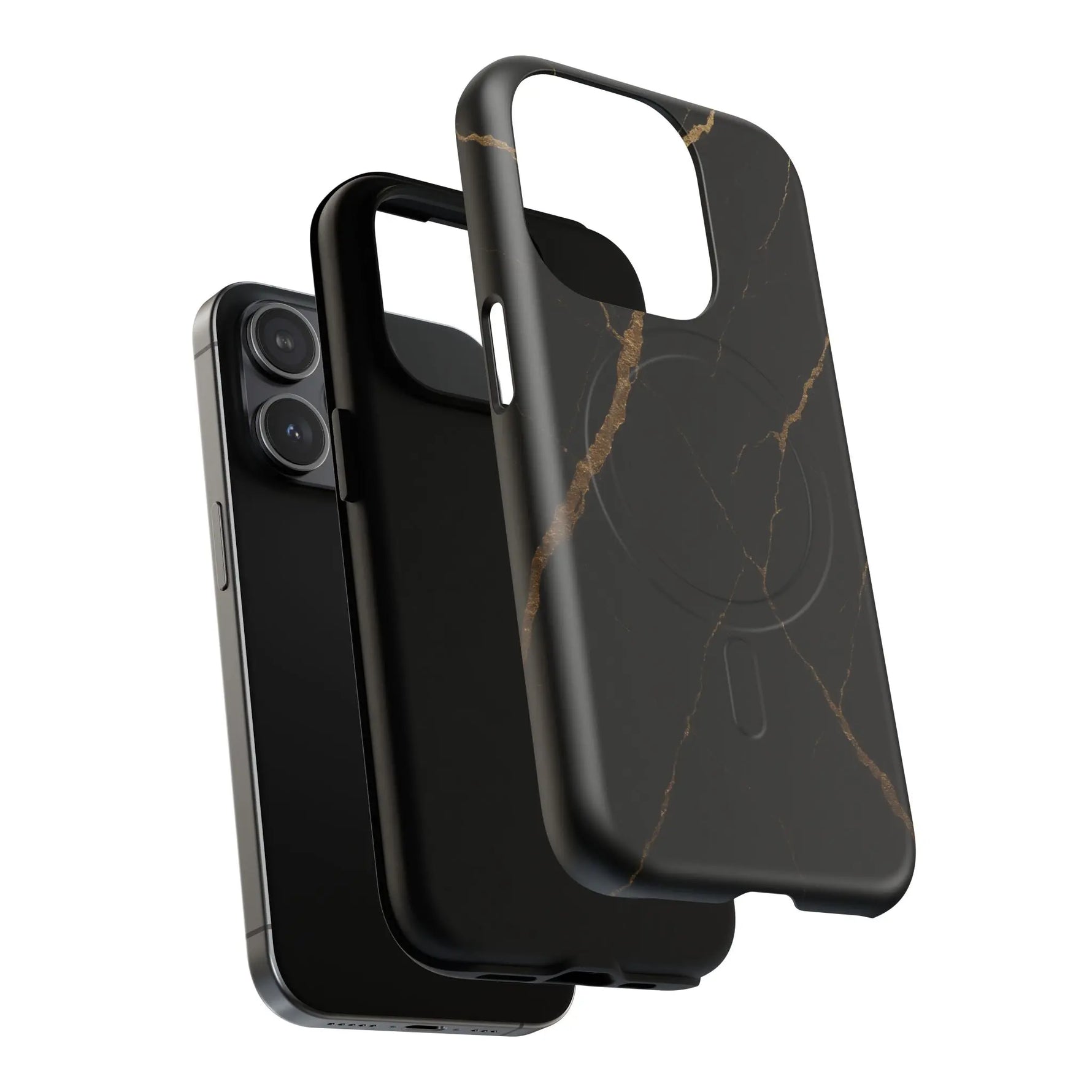 Black & Gold Marble iPhone Case with MagSafe - Shamo's