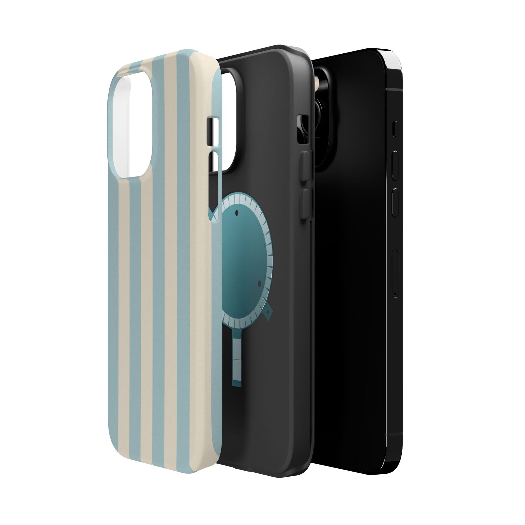 Blue Strips Pattern iPhone Case Compatible with MagSafe - Shamo's