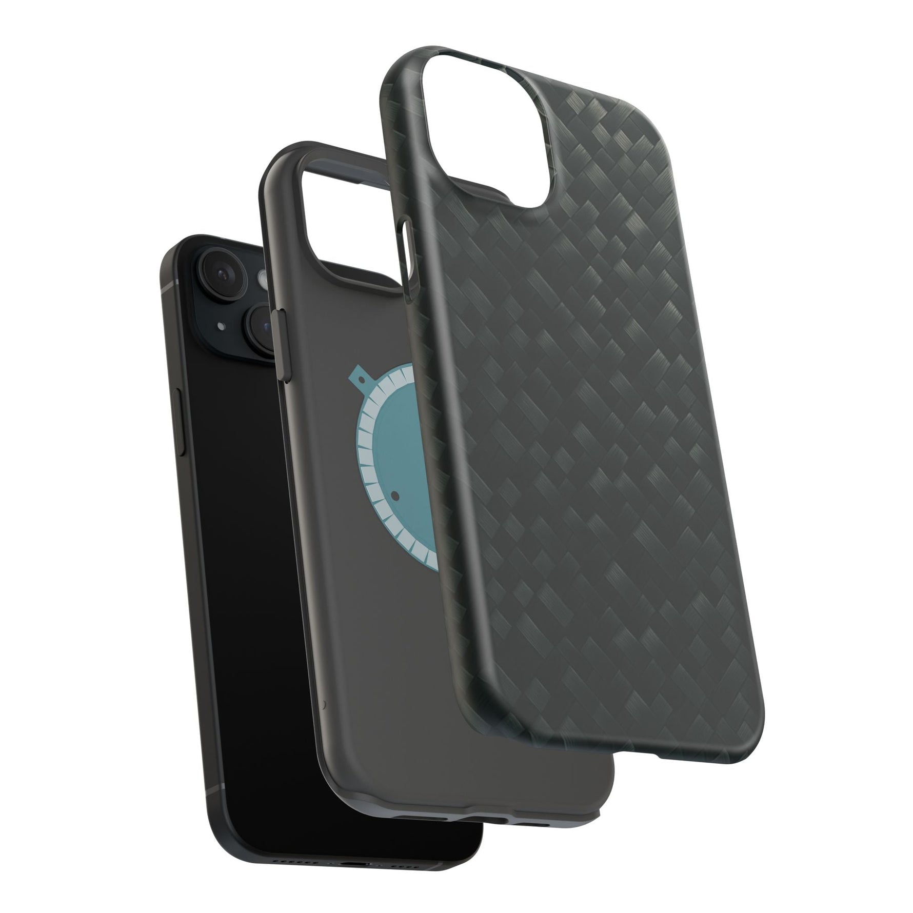 Dark Carbon Fiber Texture Magnetic Impact-Resistant iPhone Case | MagSafe compatible  Shamo's