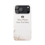 Personalized Slim Phone Case, Custom Photo & Text Minimal Floral Design - iPhone 17 Pro Max - Shamo's