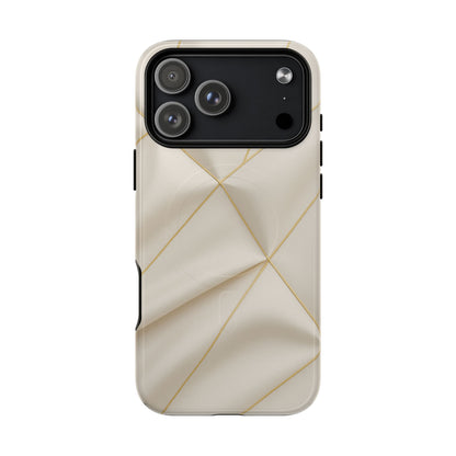 Beige Gold Geometric Luxury Series iPhone Case with MagSafe - Shamo's