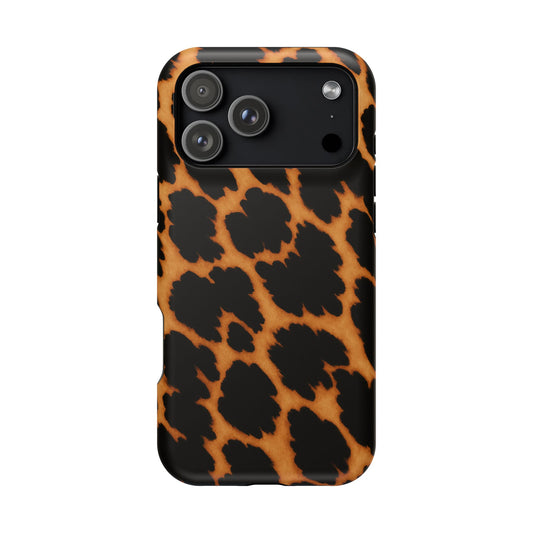 Leopard Print Impact-Resistant iPhone Case with MagSafe compatibility