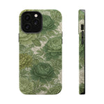 Green Succulent Floral Magnetic Impact-Resistant iPhone Case, MagSafe Compatible - iPhone 13 Pro Max / Glossy - Shamo's