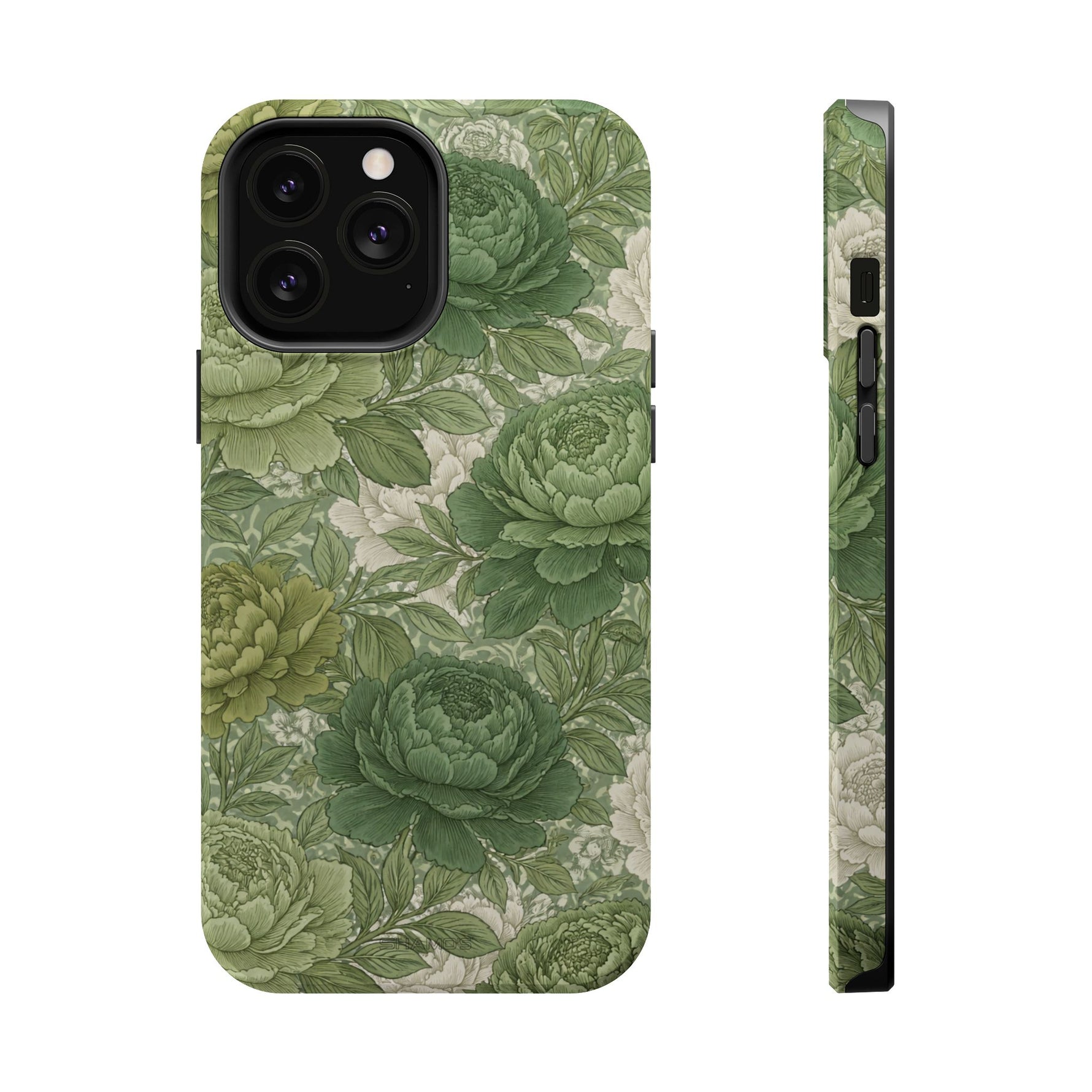 Green Succulent Floral Magnetic Impact-Resistant iPhone Case, MagSafe Compatible - iPhone 13 Pro Max / Glossy - Shamo's