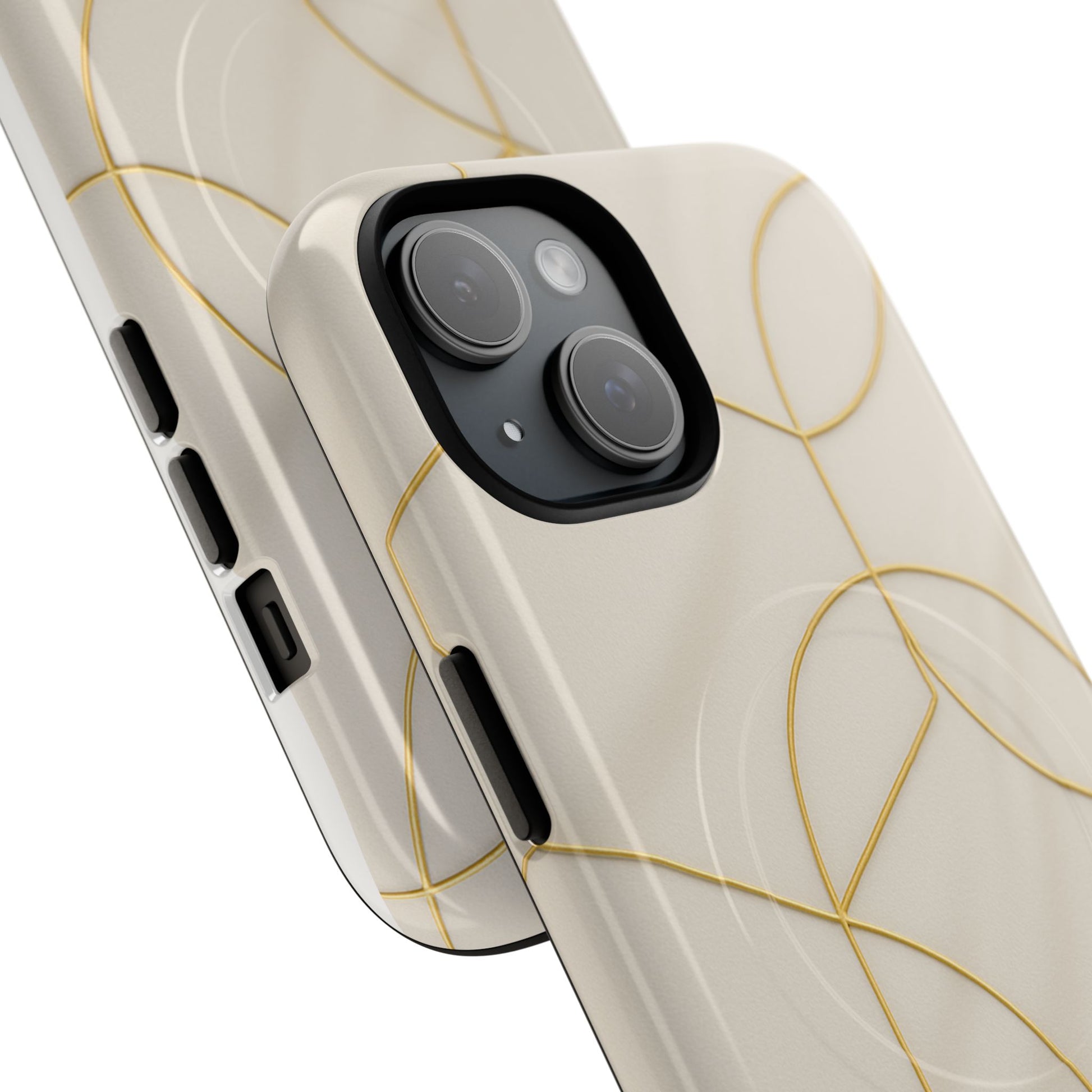 Gold Geometry on Silk Luxury Series iPhone Case with MagSafe - Shamo's