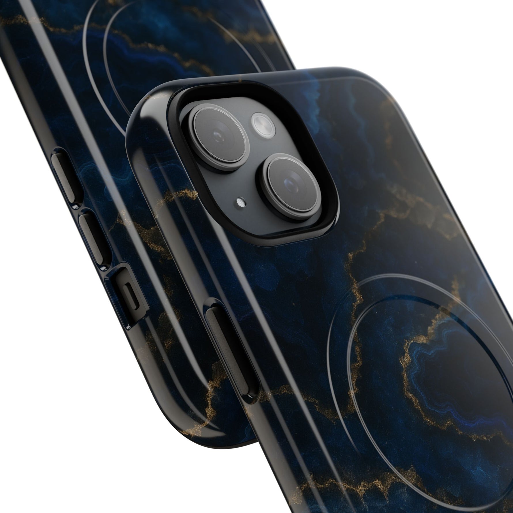 Midnight Marble iPhone Case with MagSafe - iPhone 17 / Glossy - Shamo's