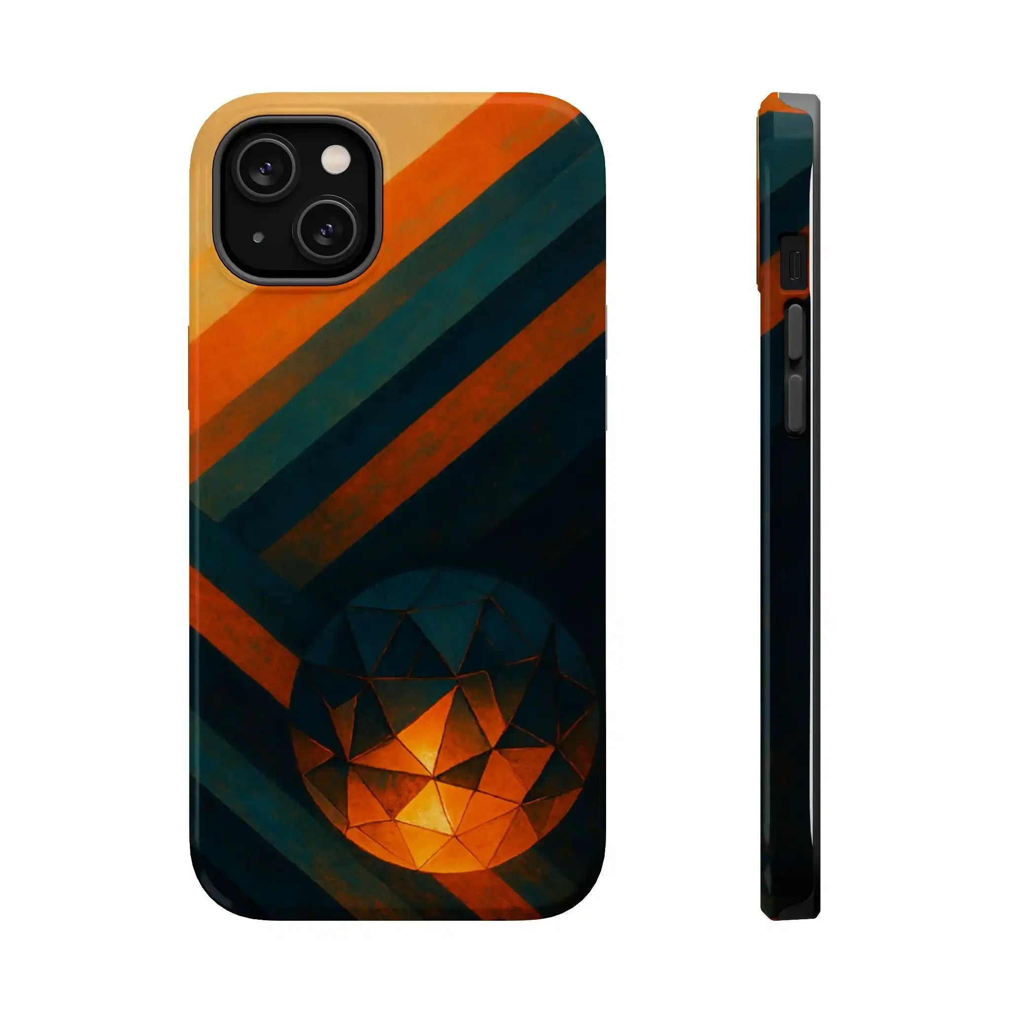 “Geometry of Becoming” Abstract iPhone MagSafe Case — Magnetic Impact-Resistant  Shamo's iPhone 14 Plus / Glossy