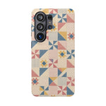 Prairie Quilt – Pastel Patchwork Pattern MagSafe Phone Case, glossy Samsung Galaxy S26 Ultra, rear view