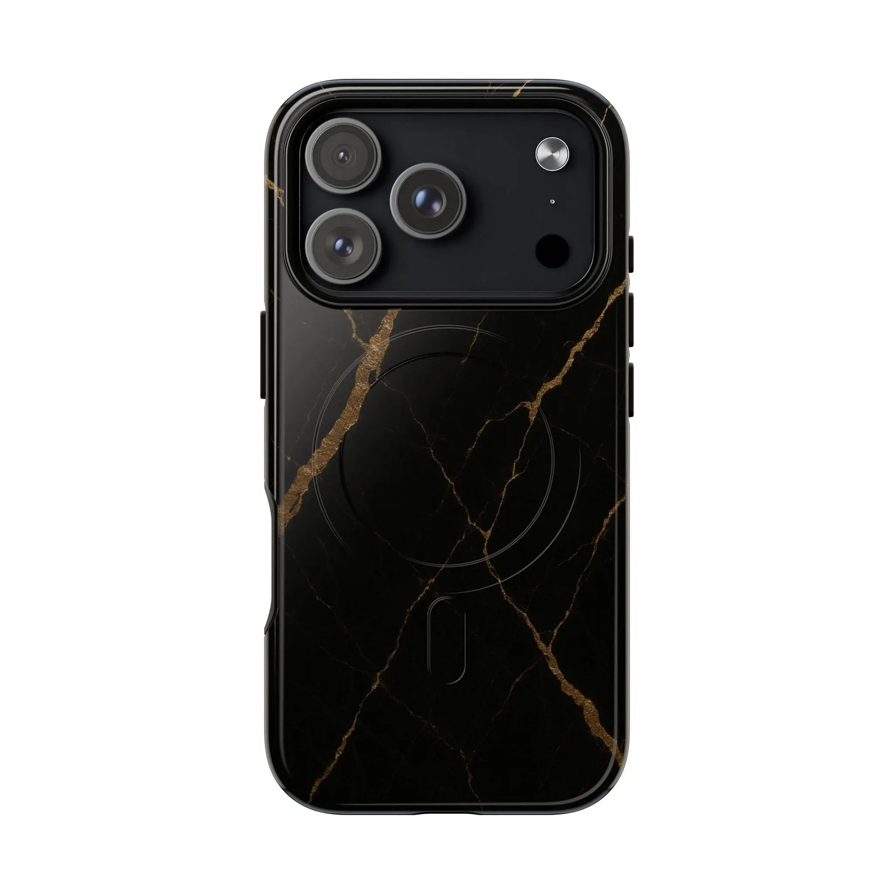Black & Gold Marble iPhone Case with MagSafe - Shamo's