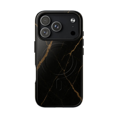 Black & Gold Marble iPhone Case with MagSafe - Shamo's