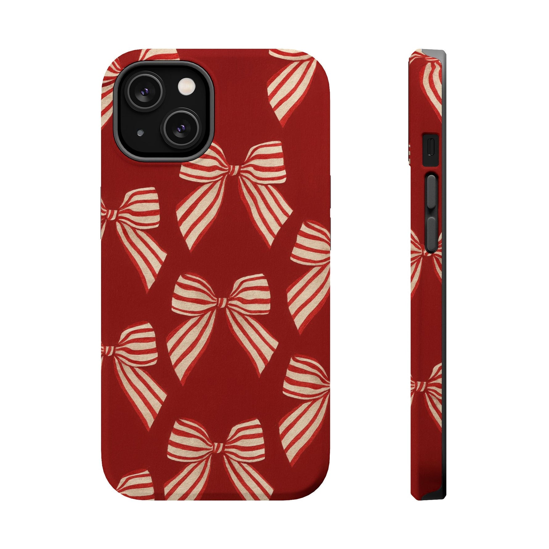 Holiday Red Bow iPhone Case — Impact‑Resistant iPhone Cover with MagSafe compatibility  Shamo's iPhone 14 / Matte
