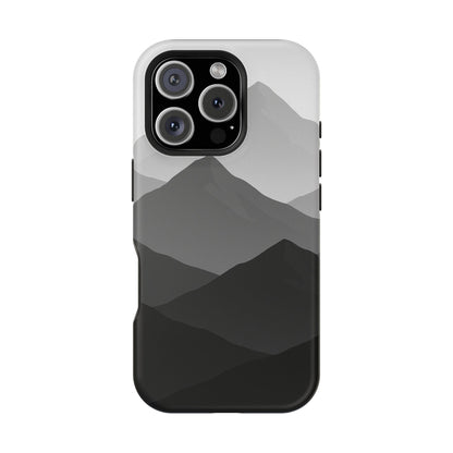 Monochrome Mountain Design iPhone Case | MagSafe  Shamo's iPhone 16 Pro / Matte