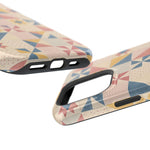 Prairie Quilt – Pastel Patchwork Pattern MagSafe Phone Case, glossy square triple-camera Pro model, port openings and edge details