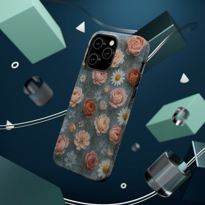 Frozen Floral Vintage Roses & Daisies iPhone Case with MagSafe compatibility  Shamo's