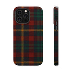 Funda para iPhone resistente a impactos con diseño de cuadros escoceses rojos y verdes con MagSafe
