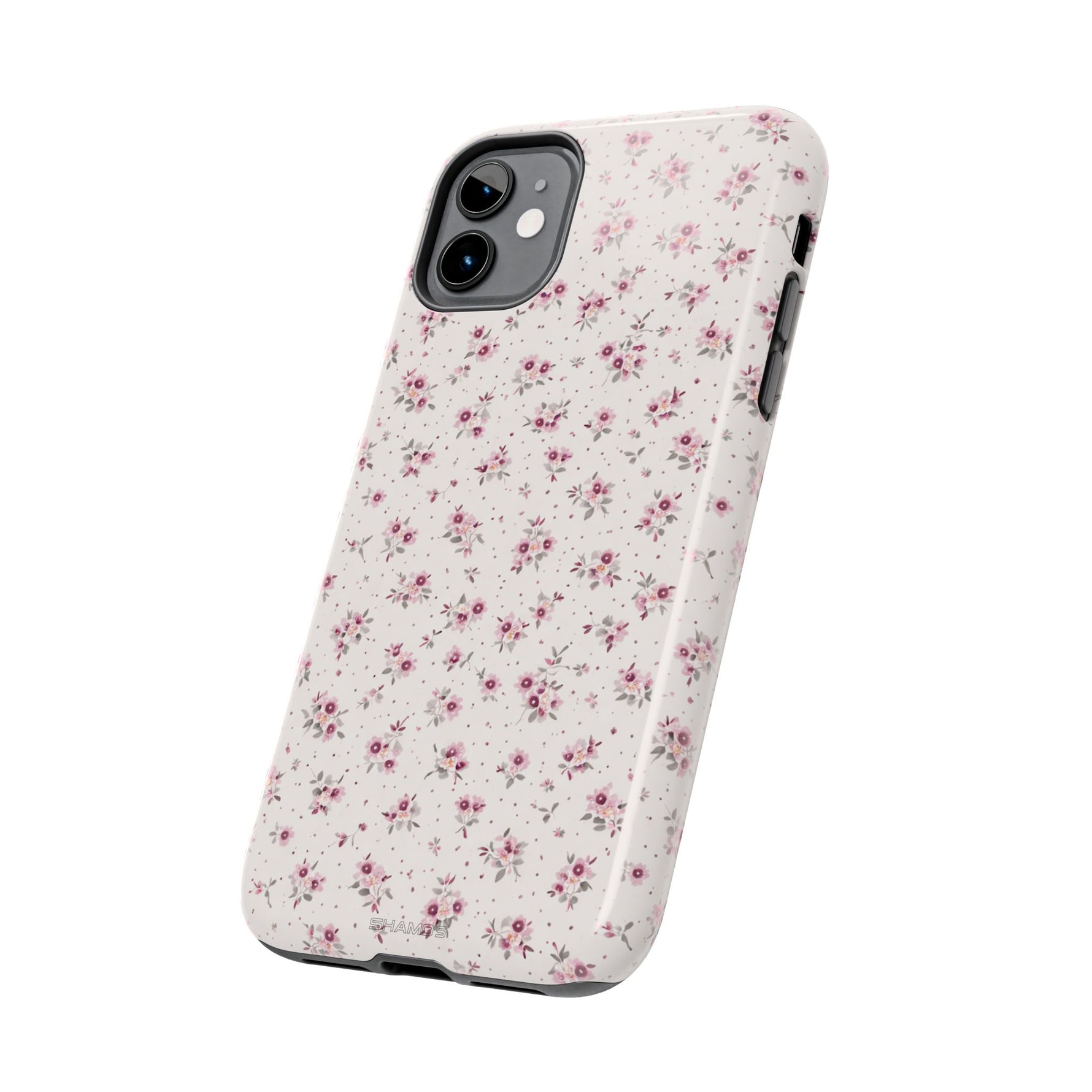 Rosebud Floral Tough iPhone Case — Pink Vintage Flower Protective Cover - iPhone 17 - Shamo's