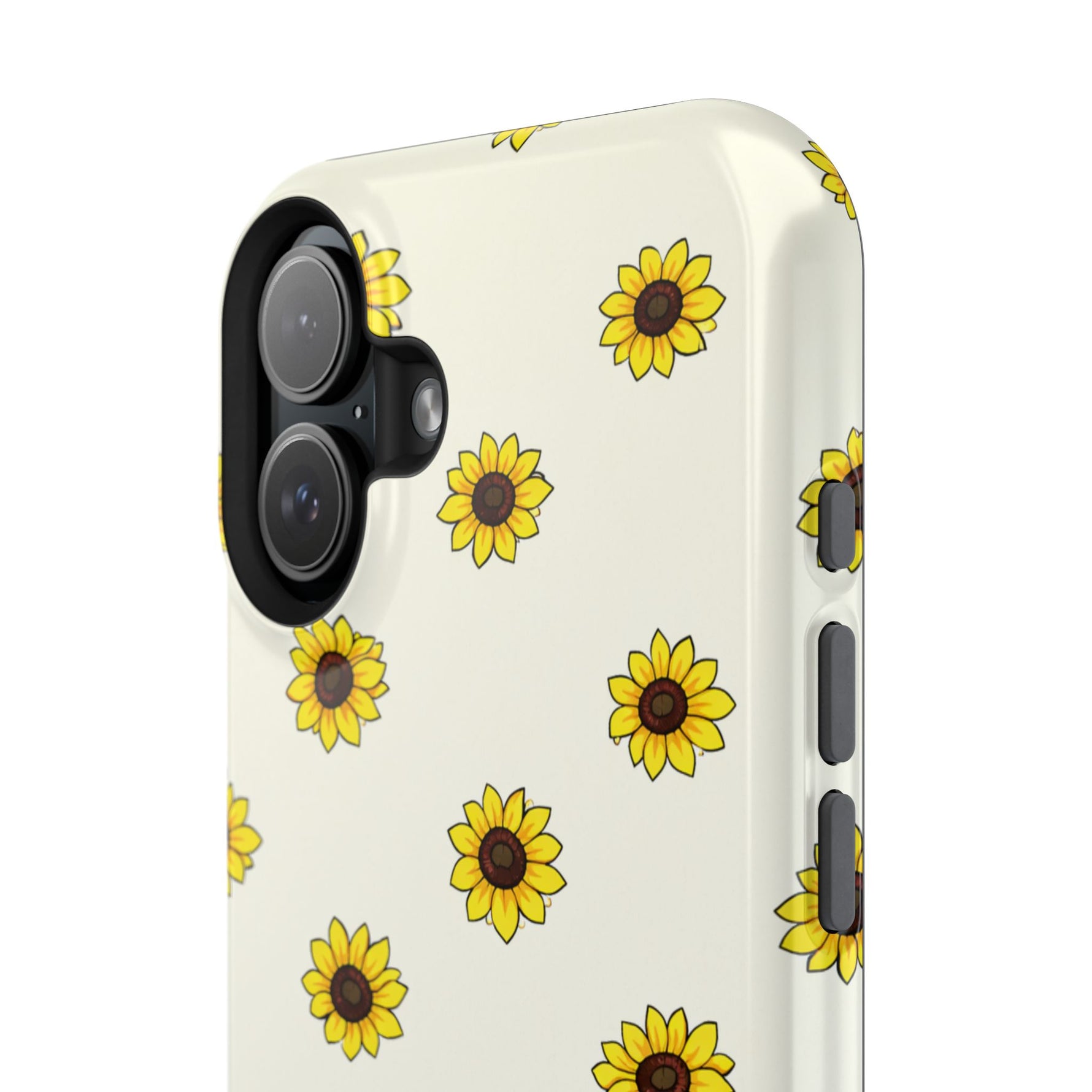 Sunflower Pattern Magnetic Impact-Resistant iPhone Case MagSafe Compatible