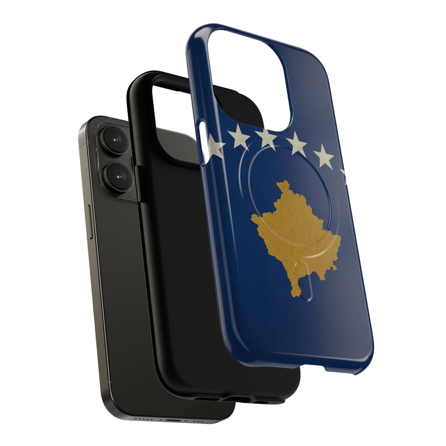 Kosovo Flag Tough iPhone Case — Navy Blue Stars & Gold Map (MagSafe compatible)  Shamo's