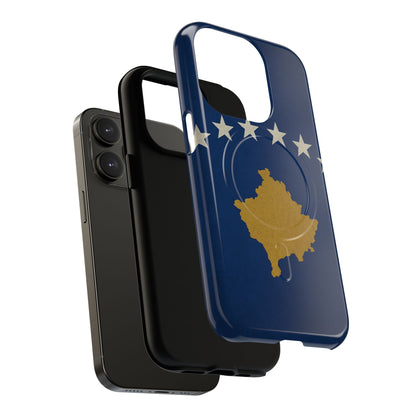 Kosovo Flag Tough iPhone Case — Navy Blue Stars & Gold Map (MagSafe compatible)  Shamo's