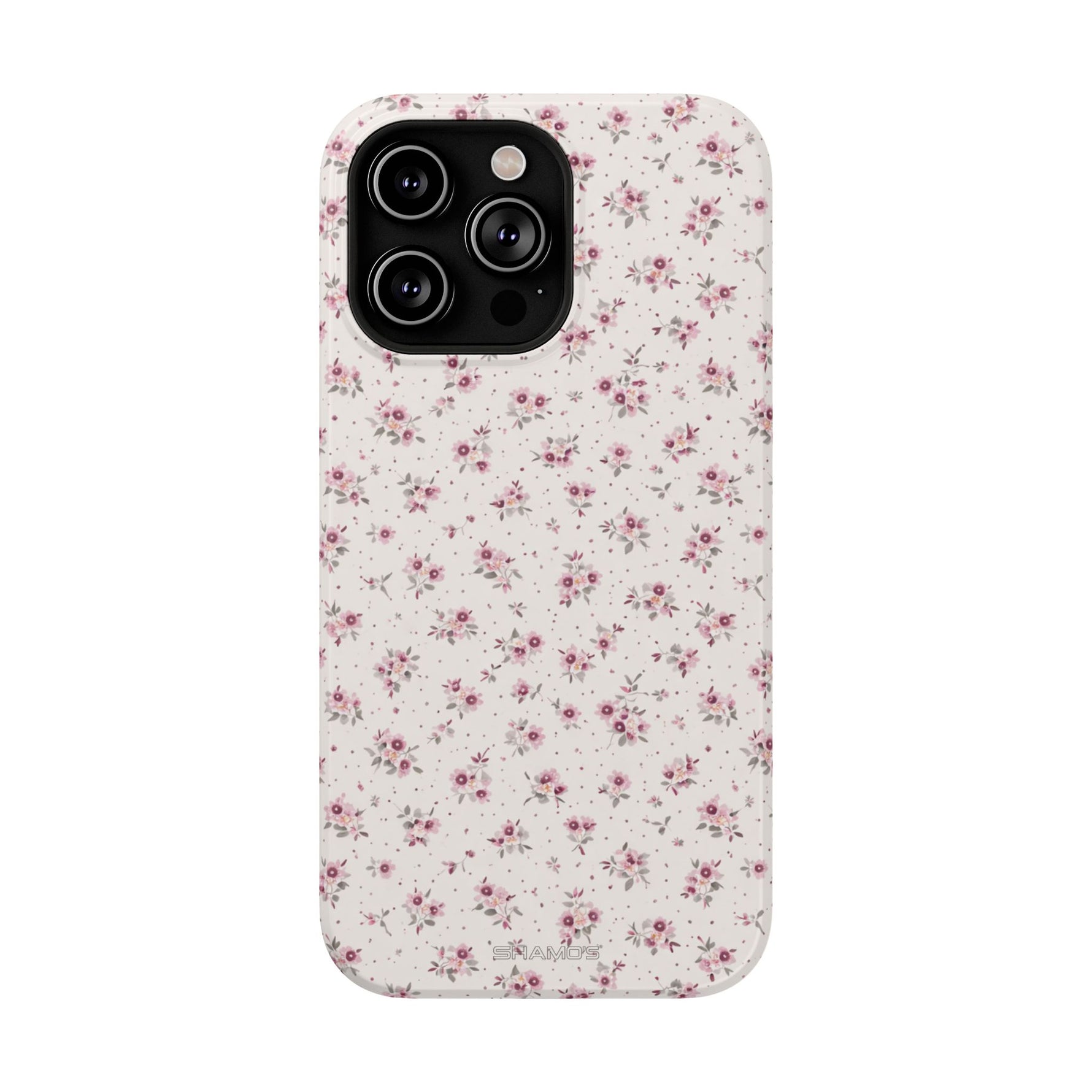 Rosebud Floral Tough iPhone Case | Pink Vintage Flower Protective Cover