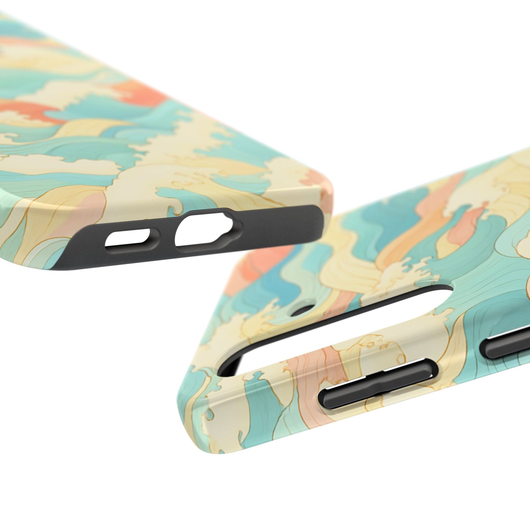 Ocean Wave Tough Phone Case — Pastel Retro Surf Pattern  Shamo's