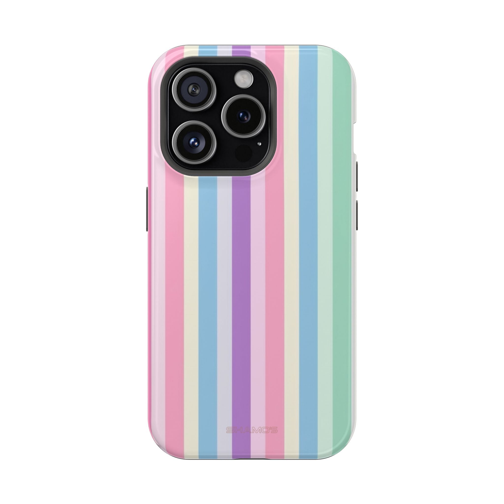 Pastel Stripe MagSafe Compatible Magnetic Impact-Resistant Phone Case - iPhone 15 Pro / Glossy - Shamo's