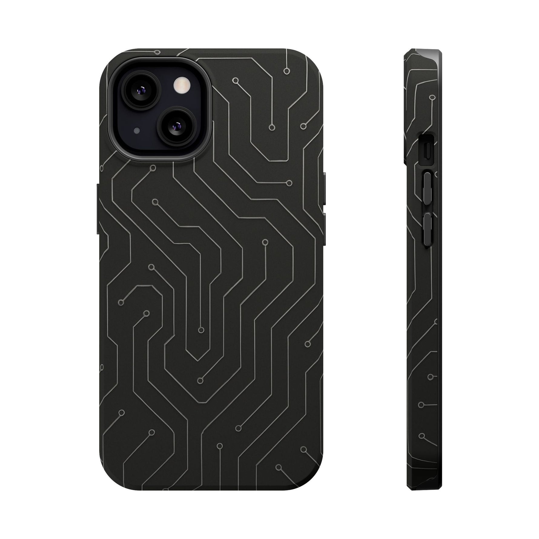 Black Circuit Board Design iPhone Case | MagSafe  Shamo's iPhone 13 / Matte