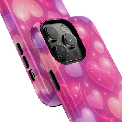 Glitter Hearts Cases for iPhones with MagSafe