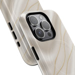 White Silk Gold Luxury iPhone Case with MagSafe - Shamo's