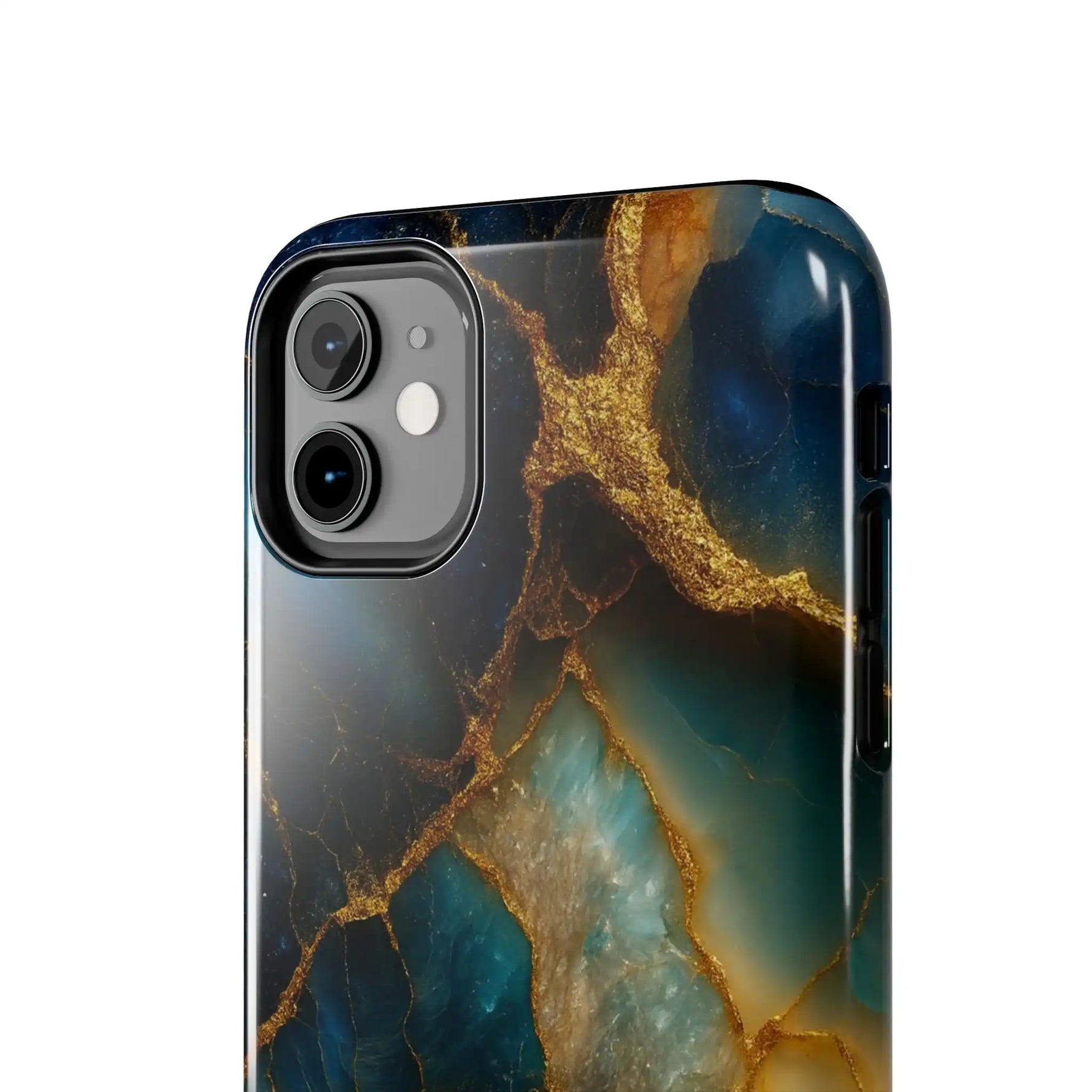 Blue Gold Agate Tough Phone Case Marble Stone Design  Shamo's