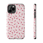 Pink Rose Pattern Tough Phone Case — Impact-Resistant Protective Cover