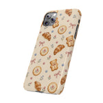 Slanke iPhone-hoes — knus bak- en teddybeerpatroon (recept, hert, knopen)