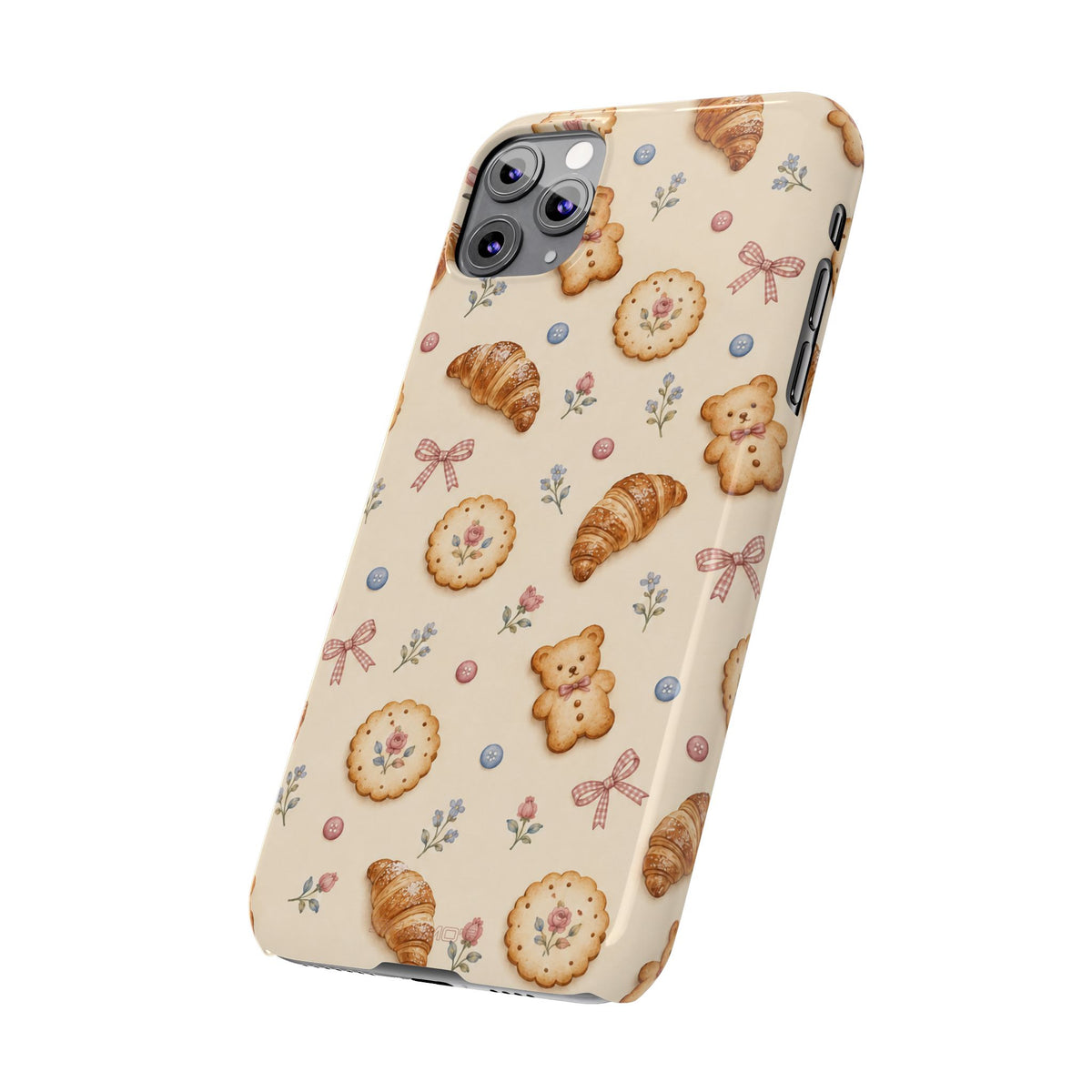 Slanke iPhone-hoes — knus bak- en teddybeerpatroon (recept, hert, knopen)