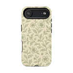 Sage Green Vintage Floral Pattern iPhone Case | MagSafe Compatible - Shamo's